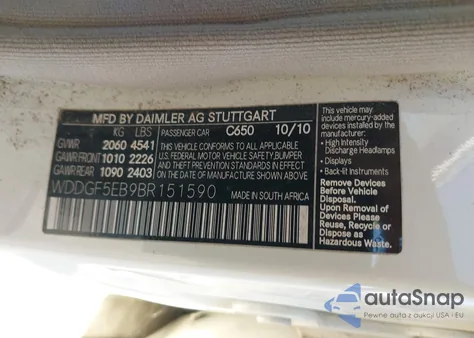 2011 Mercedes-Benz C 300 Luxury/Sport from USA, damaged, VIN WDDGF5EB9BR151590